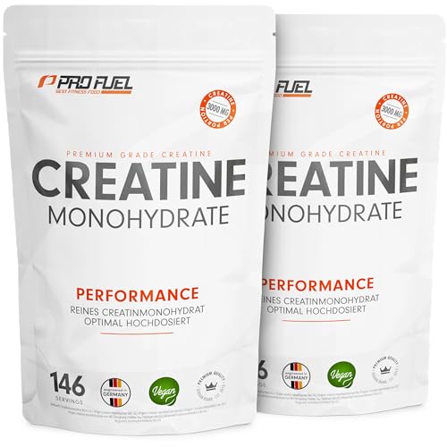 Creatin Monohydrat Pulver 1kg / 1000g Kreatin Monohydrat in mikronisierter Qualität - Creatine-Monohydrate optimal hochdosiert - reines Creatin-Pulver ohne Zusätze, 100% vegan - für 292 Tage