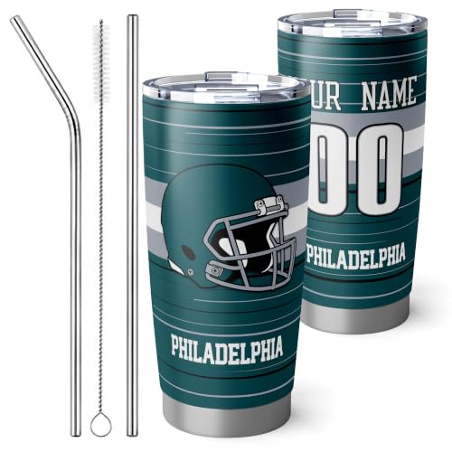 Image of Philadelphia Tumbler 20oz Travel Mug Gifts Custom Name Number