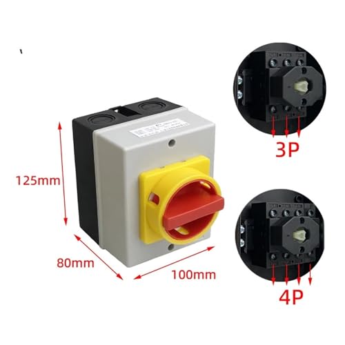Interrupteur rotatif triphasé 32A 4P boitier de sectionnement electrique IP65 - 3