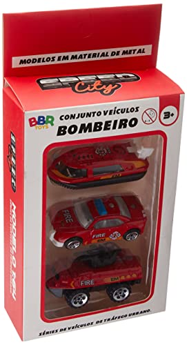 Conjunto com 3 Carrinhos, BBR Toys