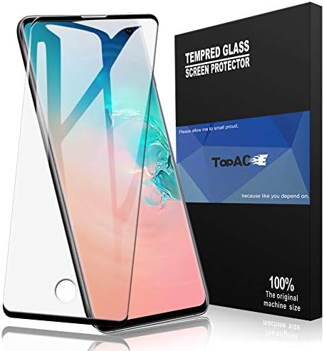 TopACE for Samsung Galaxy S10 Screen Protector, Tempered Glass 9H Hardness [Compatible with in-Display Fingerprint Sensor][Case Friendly][Anti-Scratch] Compatible for Samsung Galaxy S10 (Black)