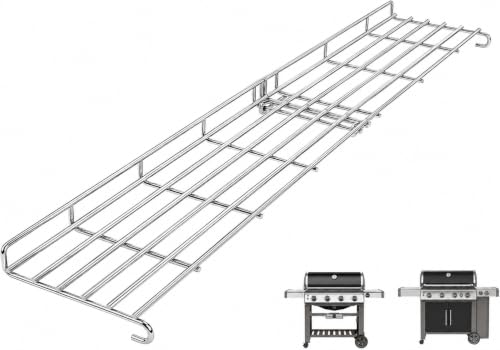 Image of 66045 Grill Warming Rack for Weber GS4 Genesis II E-410 S‑410, SE‑410 Grills & 400 Series Grills, Foldable Stainless Steel Warming Rack for Genesis 66045