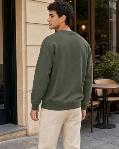 Image of Nobero Sweatshirts for Man Stylish | 280 GSM Rich Cotton Fleece Solid Regular Fit Full Sleeve Sweatshirt for Men | Stylish Casual Wear Winter Crew Neck Sweatshirt for Men