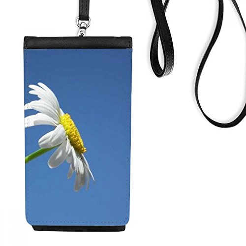 Monedero colgante negro para teléfono móvil con diseño de girasol y cielo azul