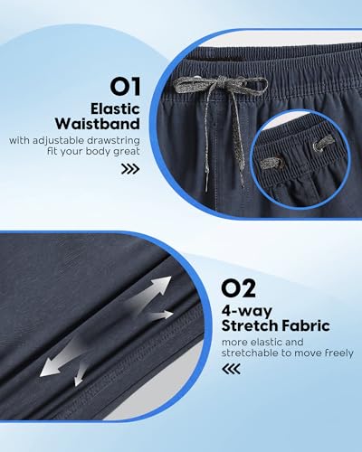 Image of maamgic Men's 5 inch Inseam Shorts Pull-On Relaxed Fit Comfort Stretch Short Shorts with Pocket