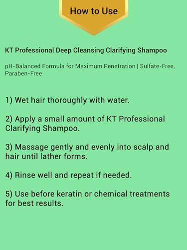 Image of KT Professional Deep Cleansing Clarifying Shampoo | Remove Sebum Buildup, Detoxifies & Refreshes Scalp, Prepares Hair for Treatments | pH Balanced, Sulfate Free, Paraben Free | 120ml