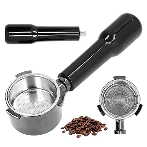 Espresso Bottomless Portafilter,51mm Bottomless Portafilter, Reusable Coffee Filter Holder,Stainless Steel Reusable Coffee Naked Portafilter Replacement Included 3 Ears for DELONGHI ECP3420 685 680