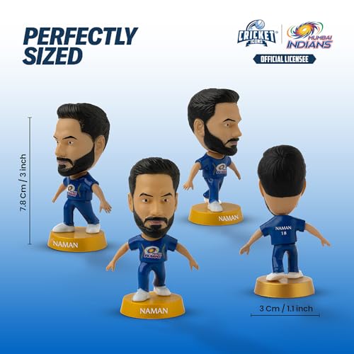 Image of Action Figure, IPL Edition 360 Rotatable Head, Cricket Player for Fans & Collectors (3 Inch Naman Dhir)