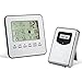 Meichoon Reloj Para Exteriores y Termómetro para Patio,Pantalla LCD Electrónica Inalámbrica para Interiores y Exteriores,Medidor de Temperatura y Humedad,con Alarma de Tiempo y Clima,UD03