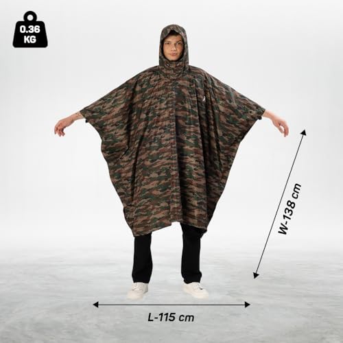 Rocksport Unisex Outdoor Rain Poncho for Adult,Multi Use, Waterproof, Lightweight, Reusable & Packable, One Size Fits Most