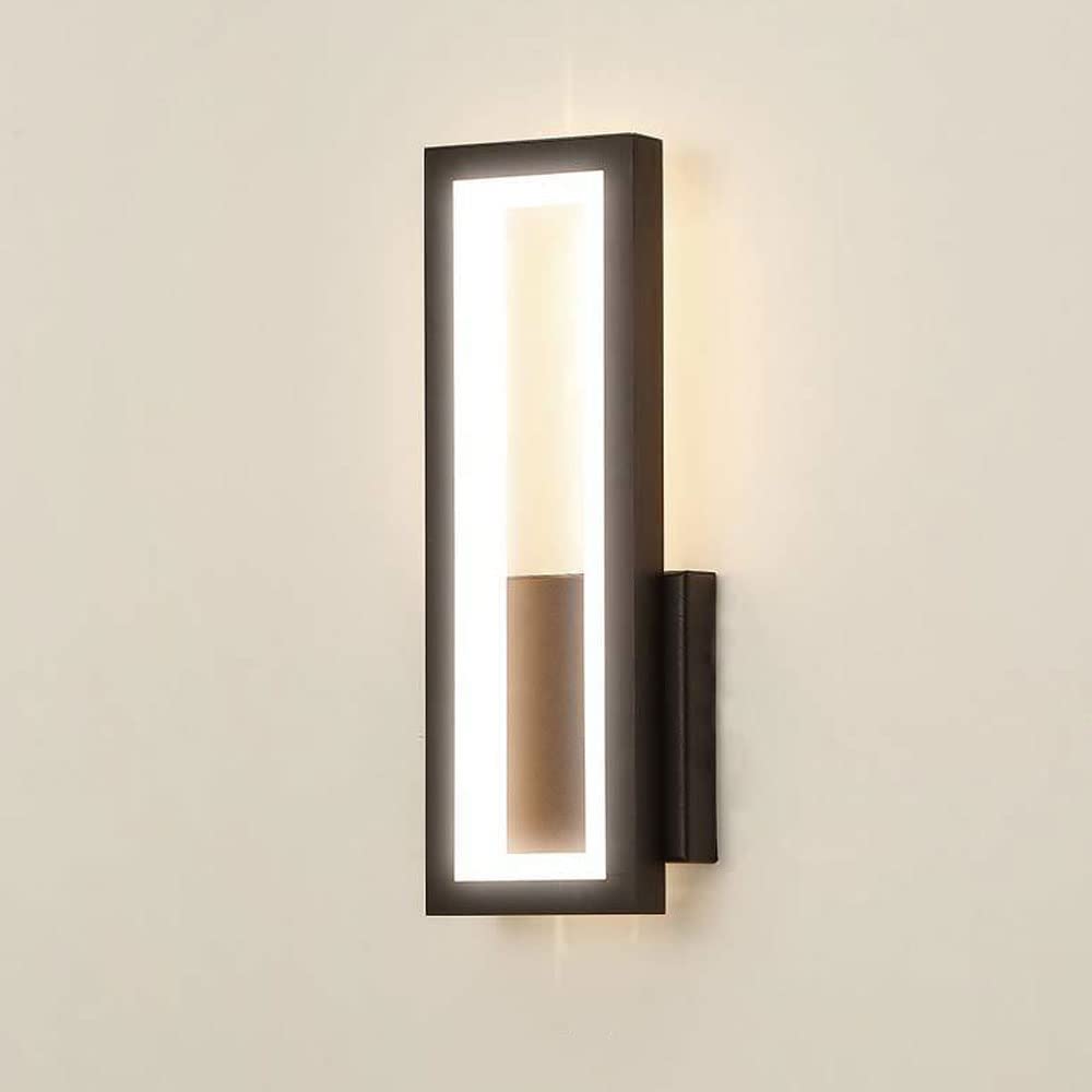 Lámpara de pared con marco rectangular de metal y pantalla acrílica de alta resistencia LED 16W