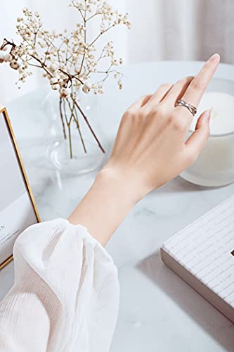 DAOCHONG 925 Sterling Silver I Am Enough I Am Worthy I Am Strong I Am Loved Ring for Women2