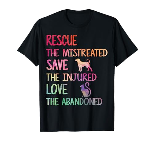 RESCUE SAVE LOVE PET Animal Shelter Volunteer Gifts Sleeve T-Shirt