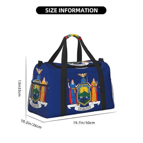 New York flag print Travel Duffle Bag Gym Bag for Women,Puffer Tote Bag,Weekender Overnight Bag Organizer4