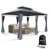 Casaria Pavillon Topas 3x4 m mit Seitenteilen, Anthrazit
