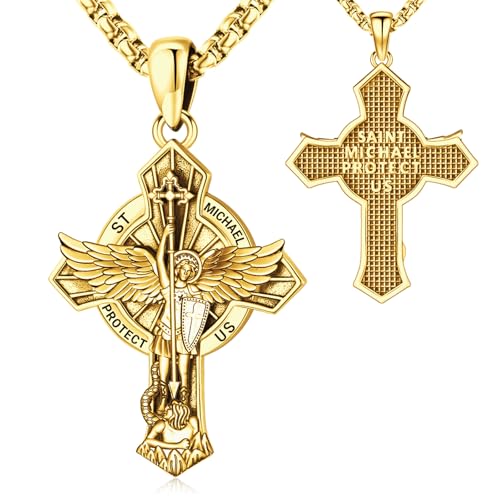 Image of Eusense Cross Necklace for Women Men Crucifix Pendant Sterling Silver 925 Cruz De Caravaca Cross Jesus Crucifix Jewelry