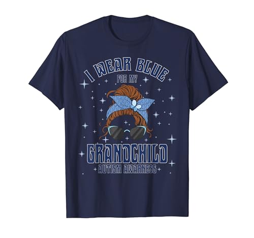 Wear Blue For Grandchild Autism Family Matching Awareness T-Shirt
