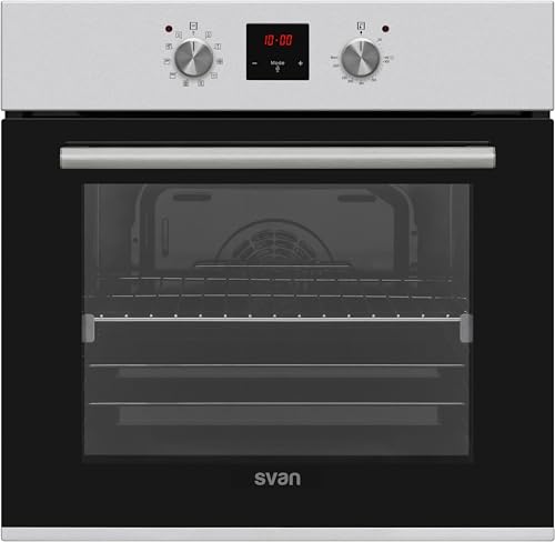 Svan Horno MultifunciónCon Ventilador Inox SHM10700DX. Capacidad 69 Litros, 1200W, 10 Programas, Interior Esmaltado, Fácil Limpieza, Eficiencia Energética Clase A