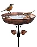 OUISJYER Metal Bird Bath for Outdoors, 12' Dia Bowl...