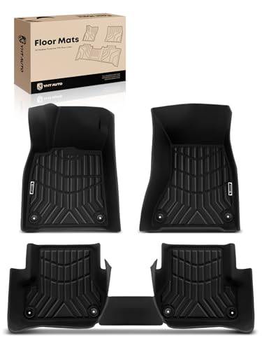 YHTAUTO Automotive All Weather Floor Mats Compatible with Cadillac CTS 2014-2019 Sedan TPE Floor Liners All-Weather Protection Custom Fit 1st & 2nd Row Set of 3 Black