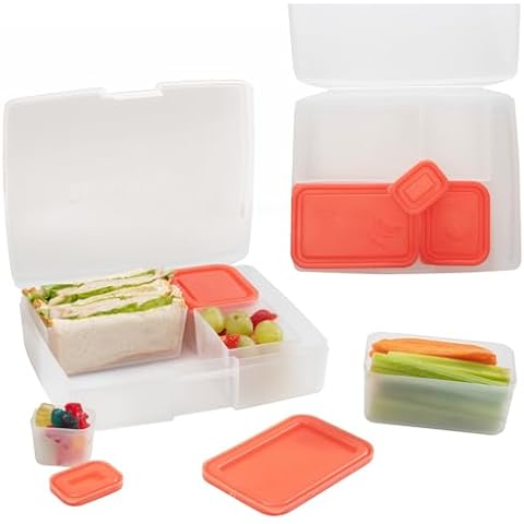 Bentology Bento Box Portion Control Lunch Box - Meal Prep Container Kit with Weight Loss Plan Booklet Cover