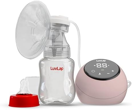 Luvlap Adore Electric Breast Pump with 2 Phase Pumping, Rechargeable Battery, Digital TouchScreen, Smart Memory, Dual Power Mode, 2pcs Breast pads free, Soft & Gentle, BPA Free