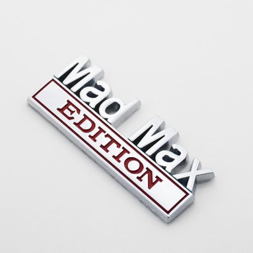 Image of 2Pc Madmax Edition Emblem 3D Badge Stickers with Double Tape for Cars, Trucks, Motorcycles, Boats (Chrome Red)