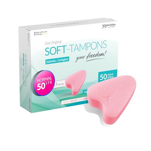 JOYDIVISION Soft-Tampons normal I 50 Stück I fadenlose Tampons für Sport, Schwim Men & Spa I Men struationsschwämmchen ultra soft I leichtes Einführen & Entfernen I Softtampon ohne Faden