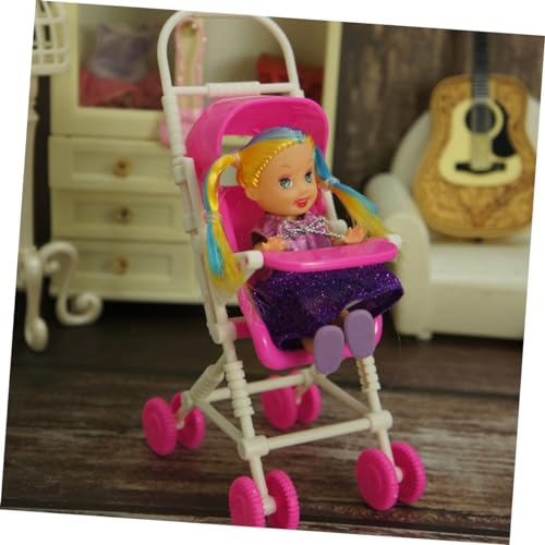 Mikinona 2 Stück Teiliges Puppenwagen aus Leichtem Detailgetreues Modell für Puppenhaus Deko und Rollenspiel Fördert Hand Auge Koordination bei Kindern Langlebig und Sicher für Kleinkinder – Bild 3