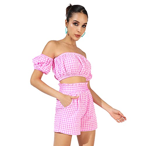Image of Campus Sutra Women's Co-Ord Set For Casual Wear | Polyester Breathable Fabric Clothing Set Crafted With Comfort Fit And High Performance For Everyday Wear |
