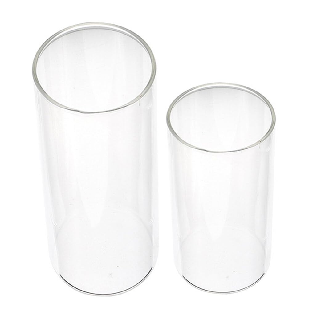 Alipis 2pcs Hurricane Candle Holder Glass Cylinder Candleholder Tall Candle Glass Cover Clear Open Ended Candle Chimney Shade for Pillar Taper Candles Wedding Centerpieces