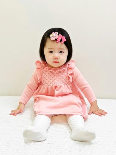 Baby Girls' Long Sleeve Girl Dress and Rompers Ribbed Knit Sweater Dresses Fall Winter2