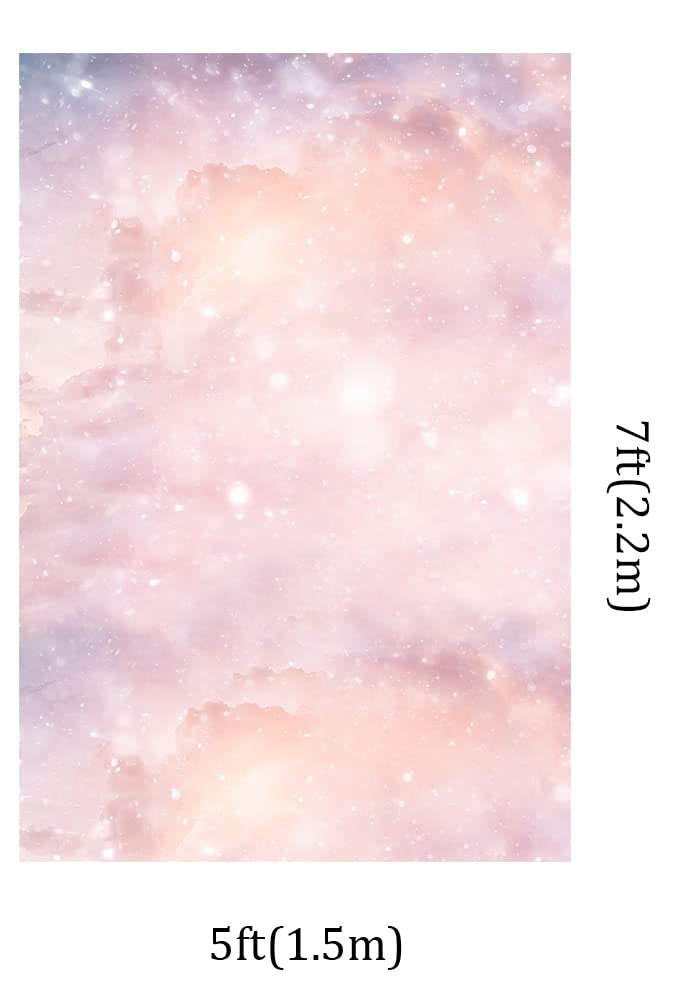 Kate Pink Dreamlike Cloud Photography Backdrops Mysterious Starry Sky Glitter Portrait Photo Studio Background: 5x7ft