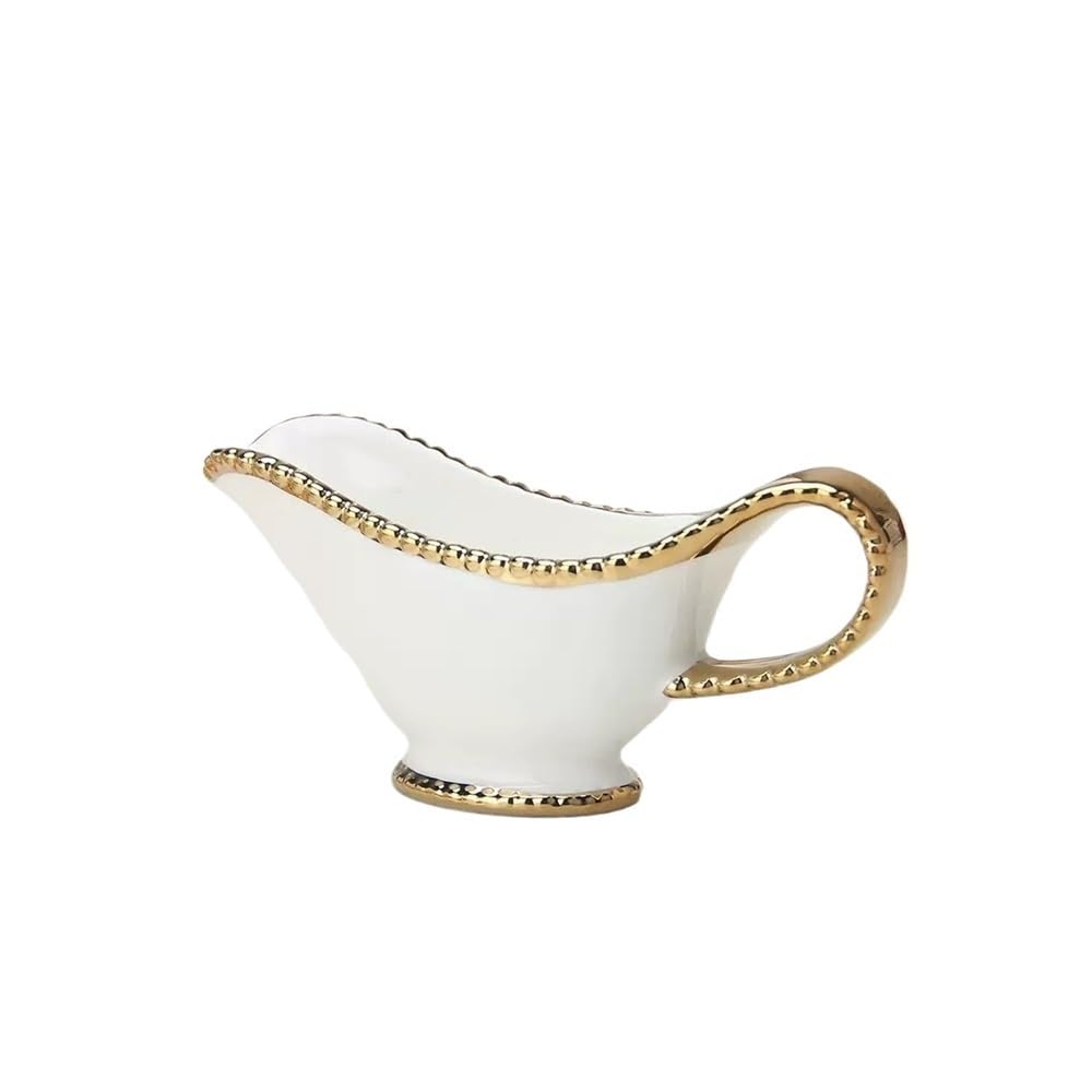 Sauciere Haushalt gold umrandet Perlen Keramik Fleisch Saft Boot Milchbecher