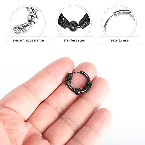 USHOBE 2 Pares Brincos De Dragão Brinco De Argola De Aço Inoxidável Brincos Para Mulheres Na Moda Br