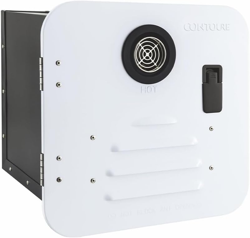 Contoure 42,000 BTU RV Tankless Propane Water Heater with White Access Door – On-Demand Hot Water, Endless Flow, Easy Retrofit for RVs, Campers & Motorhomes