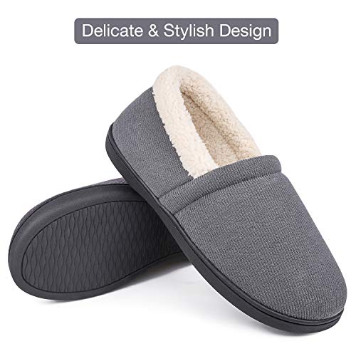 Pantufas masculinas confortáveis de malha de algodão com espuma de memória para uso doméstico com so