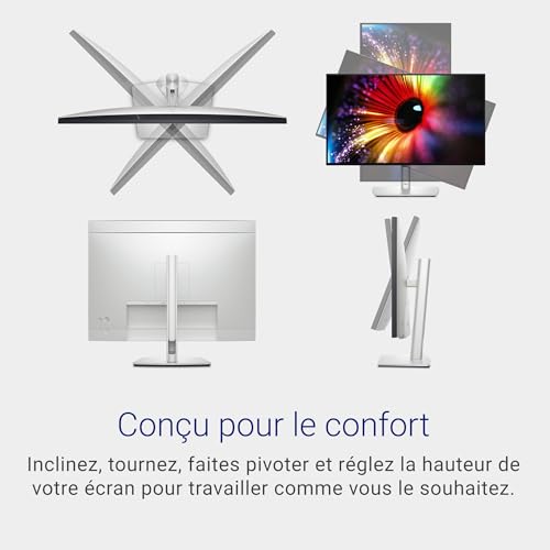 Dell U2724D UltraSharp 27" QHD (2560x1440) Écran PC, 120Hz, IPS Black, 5ms, 98% DCI-P3, 2X USB-C, 2X DisplayPort, HDMI, 3X USB, Garantie 3 Ans, Argent