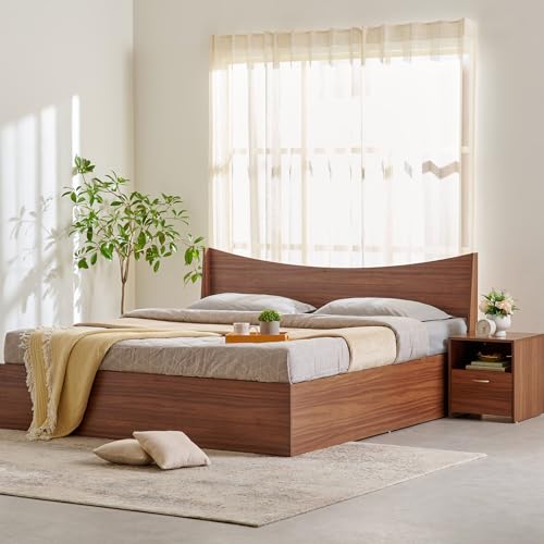 Image of Home Centre | Helios - Alton | Engineered Wood | Box Storage | King Beds | Walnut | 1 Year Warranty