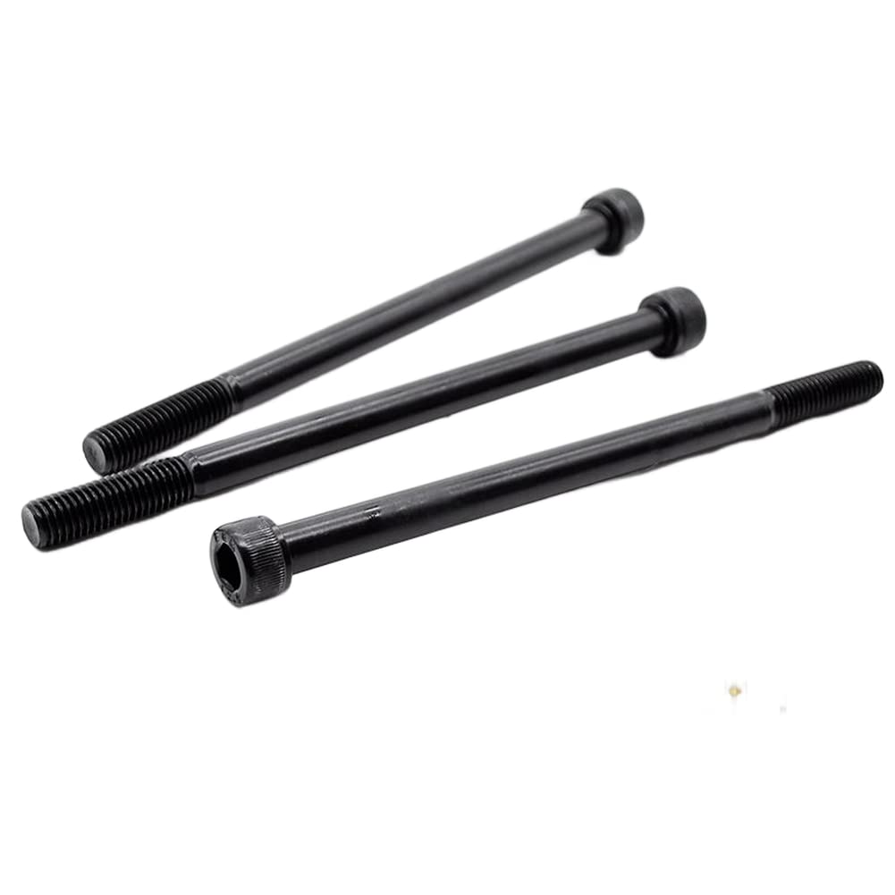 (1 set) Set di combinazione di dadi esagonali in acciaio al carbonio nero, per bulloni viti montaggio fissaggio albero meccanico, M20x220mm.