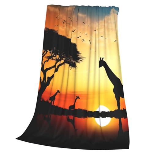 Couverture girafe en flanelle de microfibre pour canapé - 2