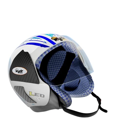 RYDR Kids Safety Helmet for Cycling Skating Scooter | Lightweight Adjustable Helmet,Resistant Shell Soft Comfort Padding and Protective Visor (Blue)