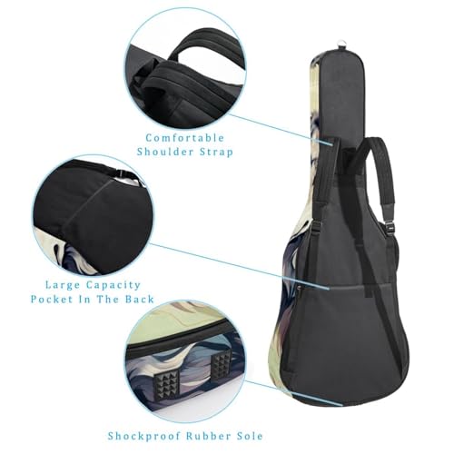 JRHEJTFZ Housse pour guitare acoustique de 1,9 cm d’épaisseur – Imperméable – Durable et élégant – Motif loup combattant, Multicolore., 42.9×16.9×4.7 in, Motif imprimé tendance - Les Beatles, Paul McCartney, John Lennon, RIngo Starr, George Harrison JRHEJTFZ Housse pour guitare acoustique de 1,9 cm d'épaisseur - Imperméable - Durable et élégant - Motif loup combattant, Multicolore., 42.9x16.9x4.7 in, Motif imprimé tendance – Image 4