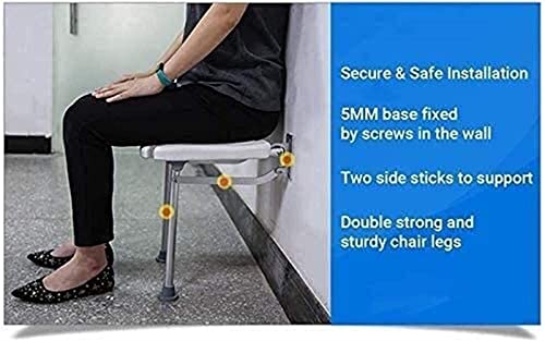 Tabouret de bain mural rabattable et siège de douche pmr pour senior - 4