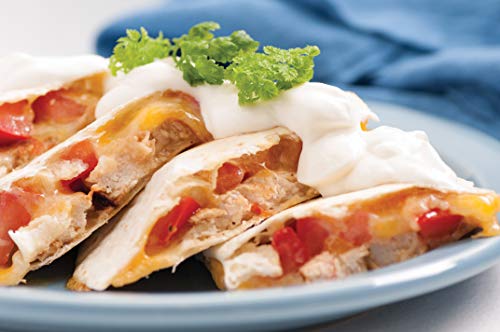 Taco Tuesday 10-Inch 6-Wedge Electric Deluxe Quesadilla Maker With Stuffing Latch, 10 Inch, Red #TOP6