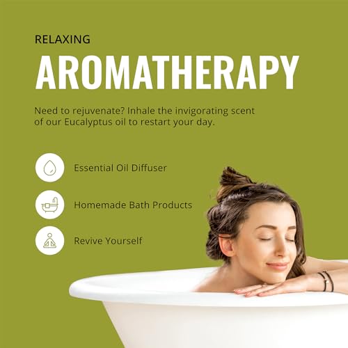 Eucalyptus Essential Oil (2 Pack) for Diffusers, Home Care, Candles, Aromatherapy, 16 oz Bulk Bottle, Eucalyptus Oil Spray