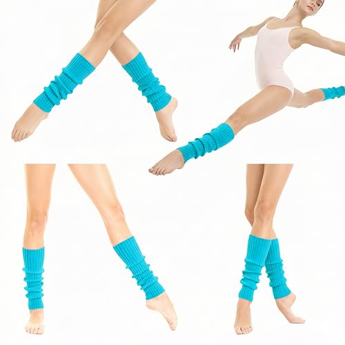 Image of v28 Women Warm Leg Warmers 80s Retro Party Costume Knit Ballet Neon Long Socks