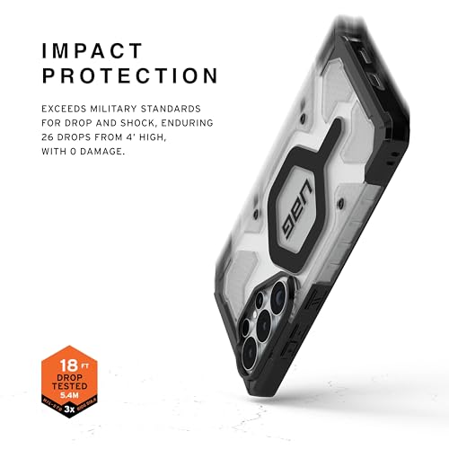 Image of Urban Armor Gear UAG Designed for Galaxy S26 Ultra 5G Case, Pathfinder Clear - Compatible with Magnetic Charging Transparent Rugged Military Drop Tested Protective Cover - Ice /Silver