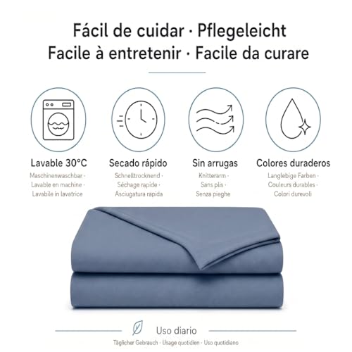 Parure de lit 160x200 en microfibre brossée ultra douce et durable - 6