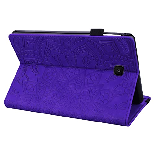 Étui Samsung Galaxy Tab A 8.0 T387 en cuir violet avec porte-carte